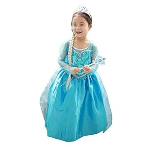 Loel® Princess Inspired Girls Snow Queen Party Costume Dress (4-5years)