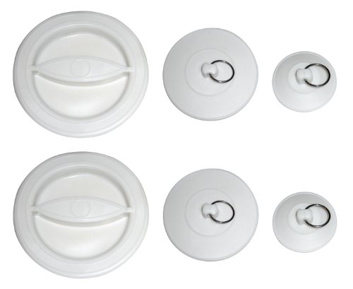 bathtub stoppers Discount Set of 6 Sink, Drain Stoppers, Assorted Sizes; Small, Medium, Large
