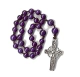 Anglican Prayer Beads, Rosary - Purple Fossil Beads