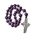 Anglican Prayer Beads, Rosary - Purple Fossil Beads