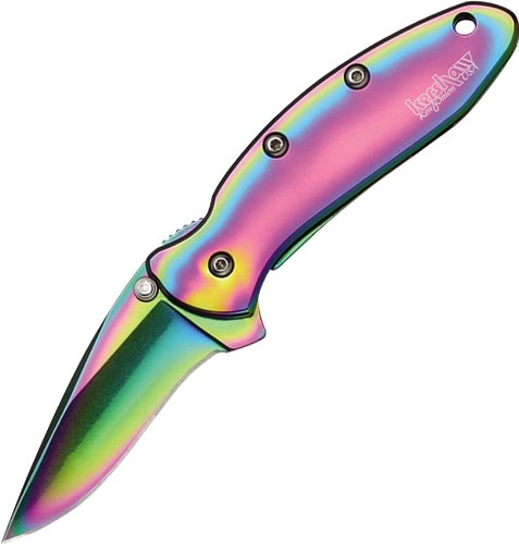 Kershaw K.o. Chive, Rainbow Titanium Coated Handle & Blade, Plain On Sale