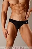 Tulio Sheer Stripe Brief - Black