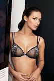 Simone Perele Eliza Black Underwired Triangle Bra and String Thong Set