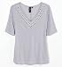 Black Poppy Penny Embellished Grey Top - Heather Grey X Xs