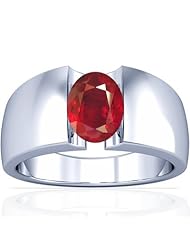 Platinum Oval Cut Ruby Solitaire Ring