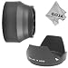 72MM Lens Hood Set (Tulip Flower + Rubber Lens Hood) + Premium MagicFiber Microfiber Cleaning Cloth