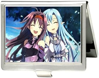 Sword Art Online SAO Yuuki Asuna & Konno Yuuki Fashion Stainless Steel Business Name Card Case Holder