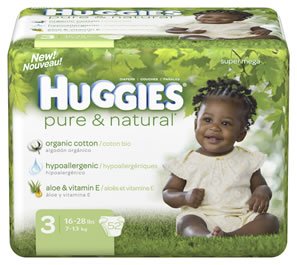 Huggies Pure & Natural Diapers, Size S3, Super Mega 52 ea