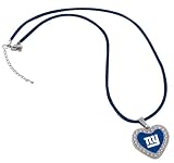 NFL New York Giants Reversible Crystal Heart Pendant with Silk Cord