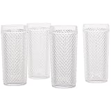 Vintage Cut Acrylic Tumblers, Set of four - Clear