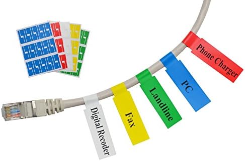 LGGE (20 Sheets, 600 Labels) Assorted Colors Self-adhesive Cable Label - Waterproof | Tear Resistant | Durable - with Online Print Tool
