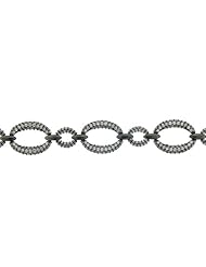 Sterling Silver Black Pave Link Bracelet