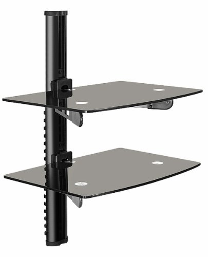 OSD Audio DVD-Shelf-3B Wall Mount Bracket for Dual Shelf DVD and Other A/V Components Mount (Black)