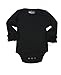 RuffleButts Infant / Toddler Girls Long Sleeve One Piece Under Bodysuit - Black - 6-12m