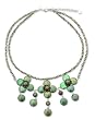 Pearl choker, 'Sumptuous Green Trio' 0.4" W 16.1" L