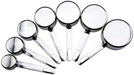 Measuring Cups made by 304 Stainless Steel, 7 Pieces, Commercial Quality, perfect baking tools, shining kitchenware, easy to grip handles, Dishwasher safe,lifetime guarantee.
