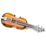 Sterling Silver Cognac Amber Violin Brooch