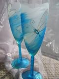 Review Noonoo-art  / Dragonfly hand painted champagne flutes