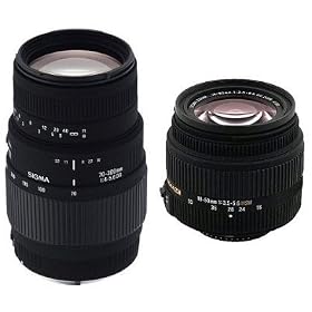 Sigma 18-50mm f/3.5-5.6 DC HSM & 70-300mm f/4-5.6 Macro Motorized DG Zoom Lens Kit for Nikon AF-S Mount Digital SLR