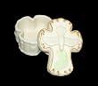 Religious Porcelain Cross With Dove Keepsake Box