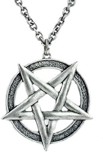 Gothic Inverted Woven Pentagram Pendant Necklace Deathrock Punk