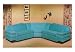 Blue Corner Sectional Sofa Art Poster Print, 18x13 Blue Corner Sectional Sofa Art Poster Print, 18x13