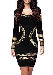 Cocktail Above the Knee General Print Polyester/Rayon/Spandex Cutout Long Sleeves Evening Dress/Wedding Party Dress 