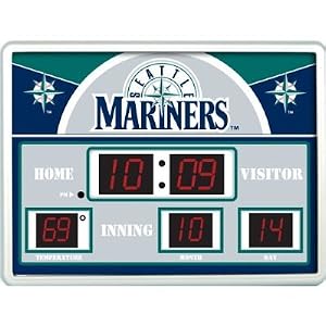 Seattle Mariners Scoreboard Clock Thermometer NFL Football Fan Shop Sports Team...