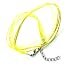 Bright Neon Yellow Chiffon Silk & Braided Cord Wrap Bracelet, Adjustable 20 Inch Length, 925 Sterling Silver Lobster Clasps