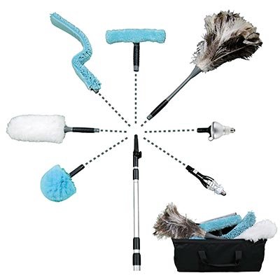 9-piece Long Reach Cleaning, Dusting, Light Bulb Change Kit