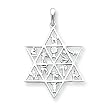 14k White Gold 12 Tribes Star of David Pendant