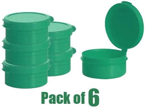 Smash Snuff Stash Box Hinge Top Plastic Pill Pod - Green Medium: 6 Pack