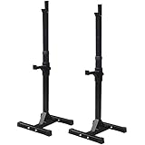 Zeny&reg; Pair of Adjustable Standard Solid Steel Squat Stands Barbell Rack Free Bench Press Stands