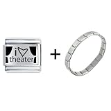 Pugster I Heart Theater Italian Charm Bracelet