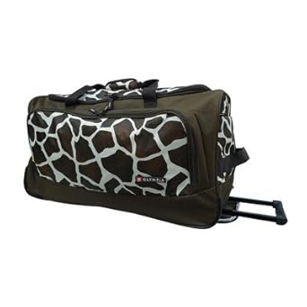 26" Supreme Printed Polyester 2-Wheeled Travel Duffel Color: Giraffe