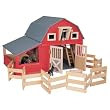 Red Gable Barn w / stall & Corral by Maxim Enterprise (81068)