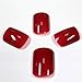 False Nails Bling Art French Fake Matte Gel Glitter Polished Squoval 24 Acrylic Medium Tips Glue (Red)