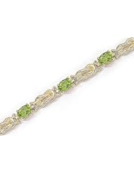 14kt Yellow Gold Oval Peridot Bracelet.