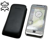 Samsung SGH i900 Omnia / i900v Omnia Leder Etui Tasche Ledertasche (Schwarz) Original MTT
