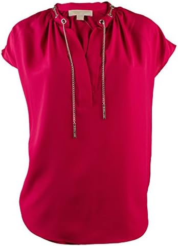 Michael Kors Women's Plus Chain Lace Split Neck Blouse Top -SP-0X