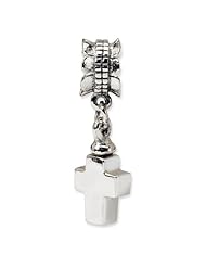 Sterling Silver s Cross Ash Dangle Bead by Reflection Beads, Best Quality Free Gift Box Satisfaction Guaranteed