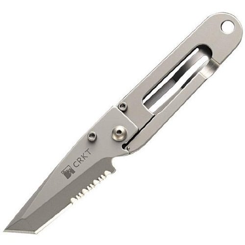 Columbia River Knife and Tool 5510 K.I.S.S. in the Dark 2.25-Inch Serrated Blade Knife, Gray