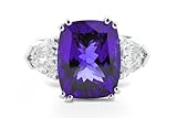 7.00 Ct Platinum Cushion Tanzanite Ring