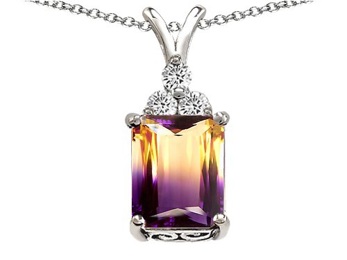 6.15 cts 925 14k Gold Plated Silver Genuine Ametrine Pendant