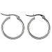 Areke Women's Cute Small Hoop Earrings Stainless Steel Ear Ring 3 Pairs a Set Color Silver