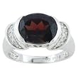 14K White Gold Garnet and Diamond Ring