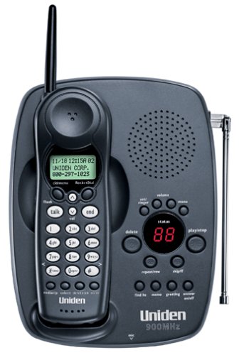Uniden EXAI-378 900 MHz Analog Cordless Phone with Answering System and Caller ID (Charcoal)
