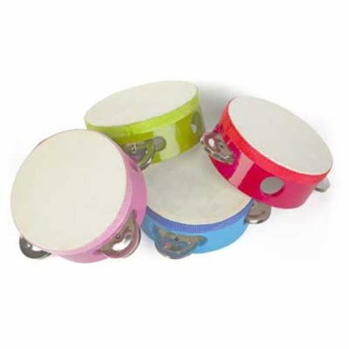 Woodstock Percussion Musical Instrument Pack of Twelve (12) Colorful Mini Tambourines