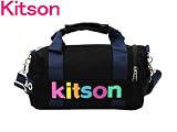 「kitson キットソン バッグ マイクロ ミニ ボストン ダッフル ブラックネイビーレインボー KHB0591 新作 2WAY ショルダー 手提げ バッグ」の画像