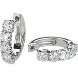 Diamond Hoop Earrings:Round Diamond Hoop Earrings (1.45 ctw) 14kt White Gold